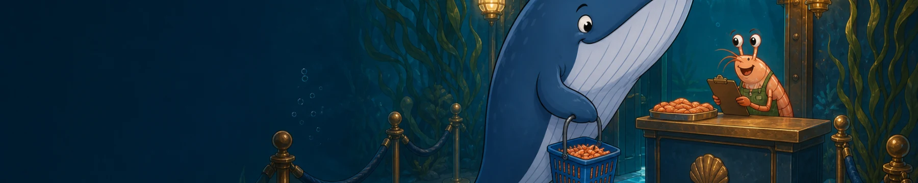 The WhaleWatch whale joining an underwater welcome desk